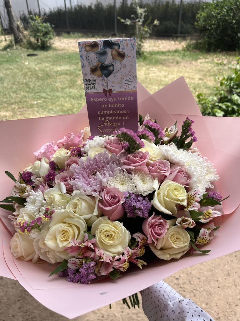 Ramo de 28 rosita con blanco