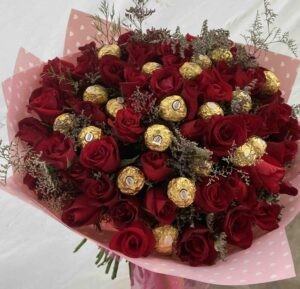 100 rojas con chocolates