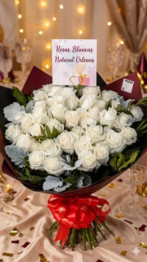Ramo de 50 rosas Blancas